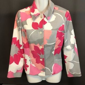 Bernard Zins floral pink grey and white jacket